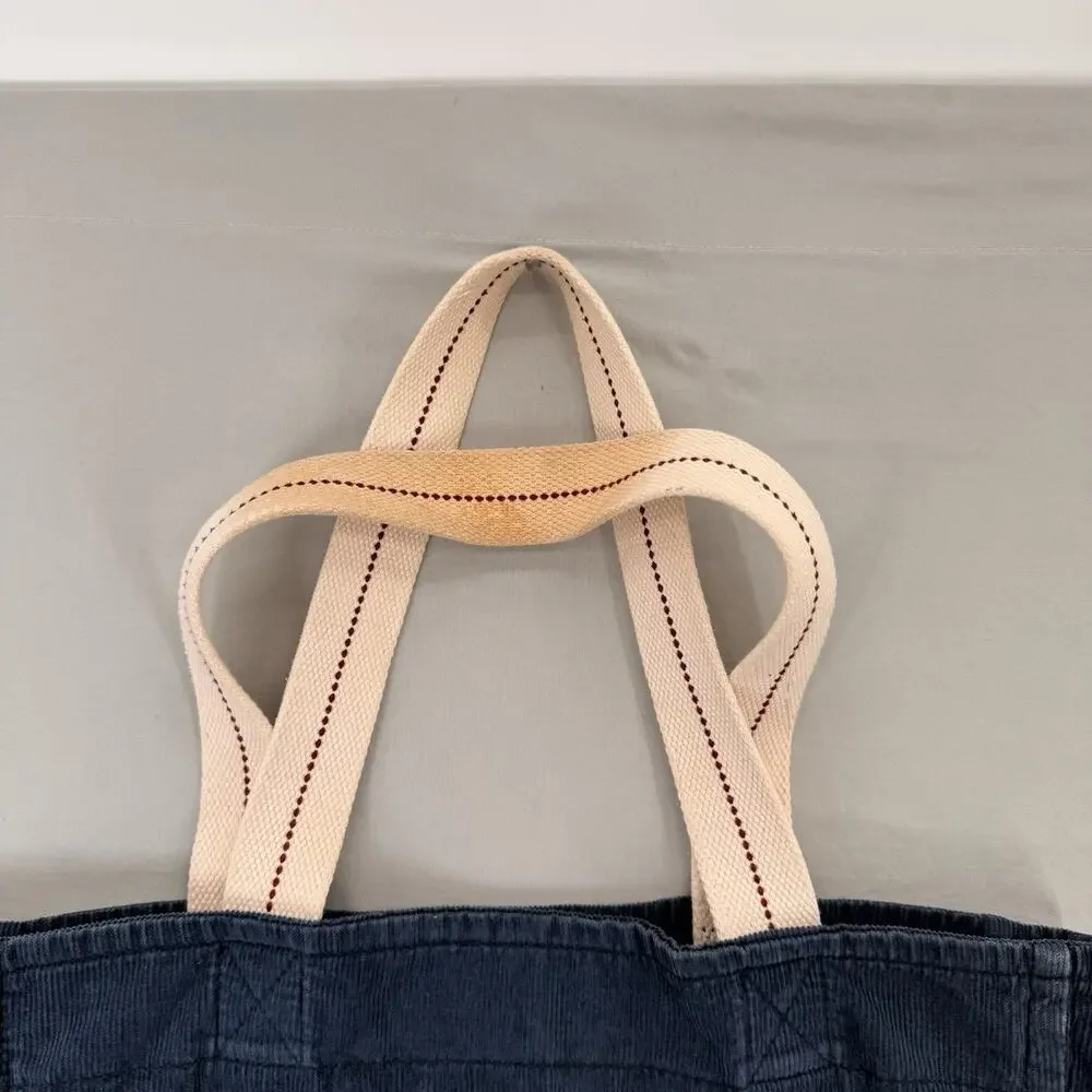 Hollister Dark Blue Corduroy 100% Cotton Y2K Shoulder Bag Seagull Logo Daily Bag